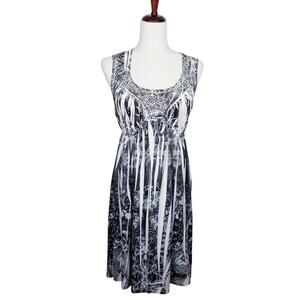 ONE WORLD Live And Let Live Scoop Neck Sleeveless *One Eyed Lace* Knit Dress L